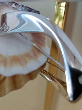 Givenchy Polished White Gold Curved Diamond Brooch